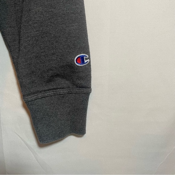 CLASSIC Fleece Crew, C Logo Long Sleeve Unisex Sweater Champion | Dark Grey - Picture 4 of 6